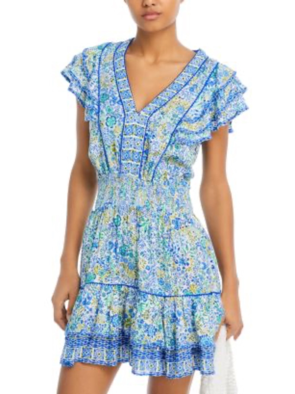 Poupette St. Barth Blue Floral Mini Dress